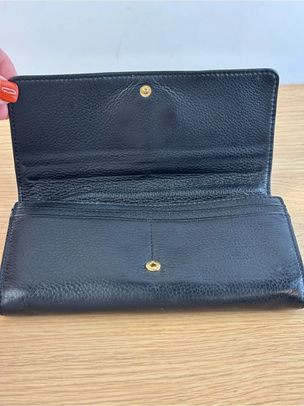 Michael Kors Black Leather MK Logo Continental Wallet